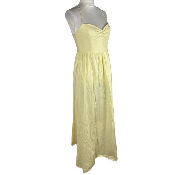 Reformation Dovie Zest Yellow Midi Poplin Sundress Sweetheart Neck Size Medium - Picture 2 of 7